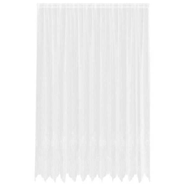 vidaXL Blondegardin med gardiner Blomster Hvit 280 x 300 cm Polyester