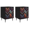 vidaXL Nattbordskap OMMEN 2 stk. Svart eik 36 x 33 x 51 cm