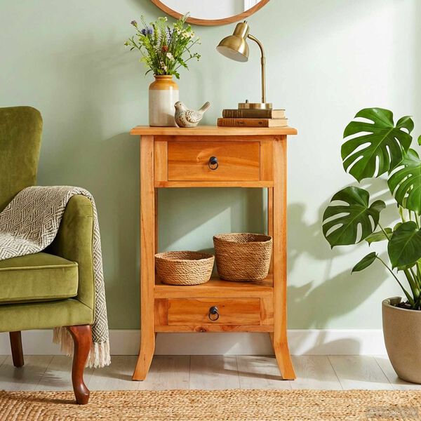 vidaXL Konsollbord Naturlig 50,5 x 30 x 75,5 cm Massiv Mahogni Tre