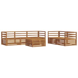 vidaXL Utend&oslash;rs sofa-sett 6 pcs Naturlig Solid akasietre
