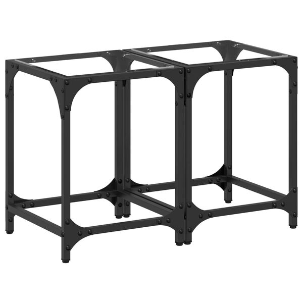 vidaXL Sofabord med gjennomsiktig glassplate 2 stk 30x30x40 cm st&aring;l