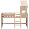 vidaXL K&oslash;yeseng med stige og tak 90x190 cm heltre furu