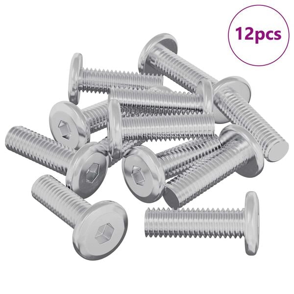 vidaXL Skrue 12 pcs s&oslash;lv 8 x 25 mm St&aring;l