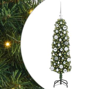 vidaXL Kunstig juletre med 150 LED gr&oslash;nn 120 cm PVC og st&aring;l og plast