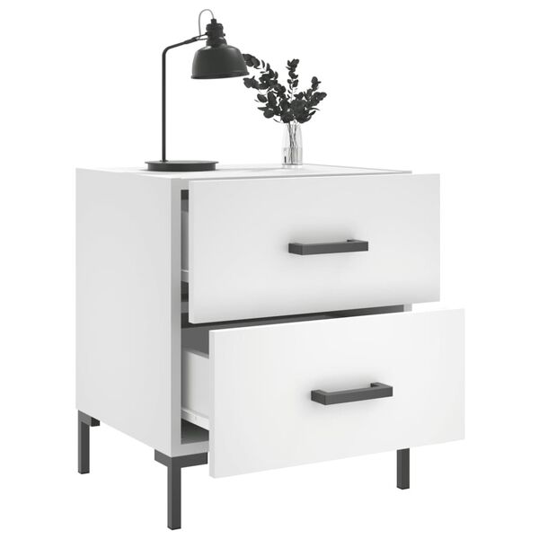 vidaXL Nattbord hvit 40x35x47,5 cm konstruert tre