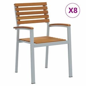 vidaXL Hage Stol 8 pcs Brun 56 x 57 x 87 cm Solid akasietre