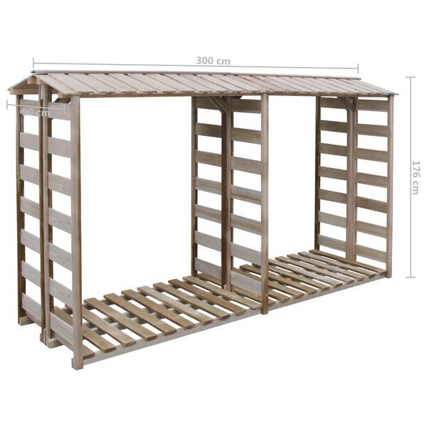 vidaXL Vedskjul 300x90x176 cm impregnert furu