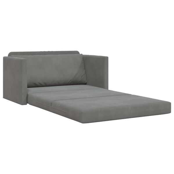 vidaXL Sammenleggbar Sofa seng M&oslash;rkegr&aring; 124 x 71 x 78 cm Fl&oslash;yel