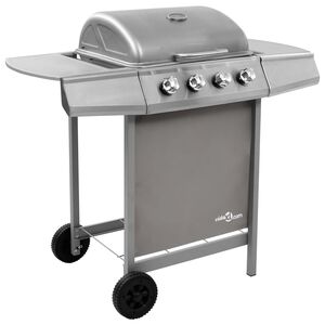 vidaXL Gassgrill med 4 brennere s&oslash;lv