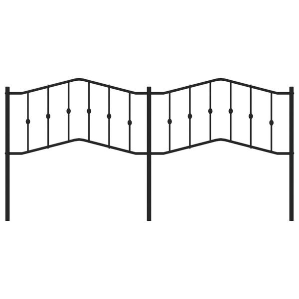 vidaXL Sengegavl i metall svart 200 cm