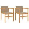 vidaXL Hagestoler med puter 2 stk beige polyrotting og heltre