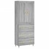 vidaXL Highboard gr&aring; sonoma 69,5x34x180 cm konstruert tre