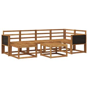 vidaXL Utend&oslash;rs sofa-sett 7 pcs Naturlig Solid akasietre