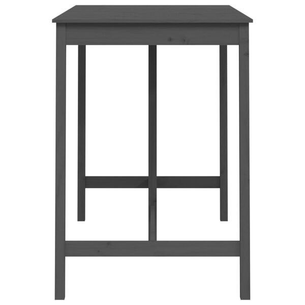 vidaXL Barbord grå 140x80x110 cm heltre furu