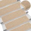 vidaXL Trappematter 15 stk 65x21x4 cm lys beige rektangul&aelig;r kant