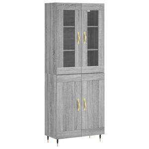 vidaXL Highboard gr&aring; sonoma 69,5x34x180 cm konstruert tre