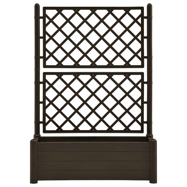 vidaXL Plantekasse med espalier 100x43x142 cm PP mocca