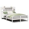 vidaXL Seng med bokhylle uten madrass hvit 150x200 cm heltre furu