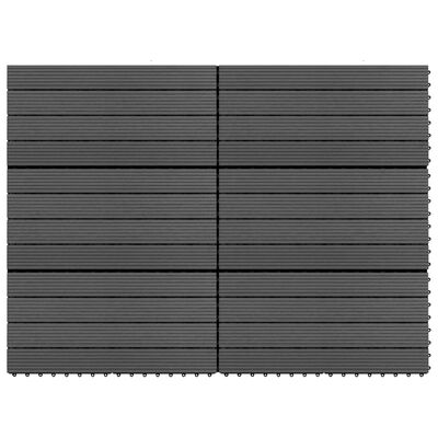 vidaXL Terrassebord 6 stk WPC 60x30 cm 1,08 m² svart