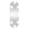 vidaXL Veggspeil med LED-lys 15x40 cm glass oval