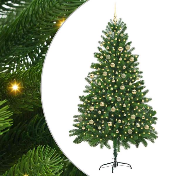 vidaXL Juletre med 300 LED med stativ gr&oslash;nn 210 cm PE