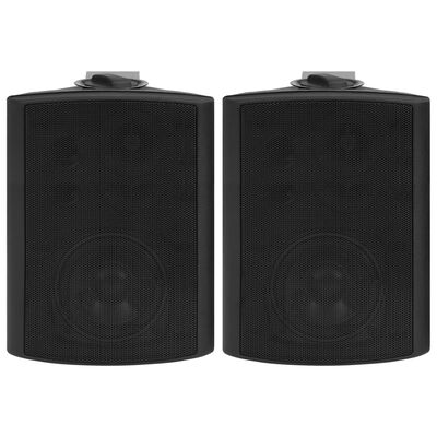 vidaXL Vegghengte stereohøyttalere 2 stk svart innendørs utendørs 100W