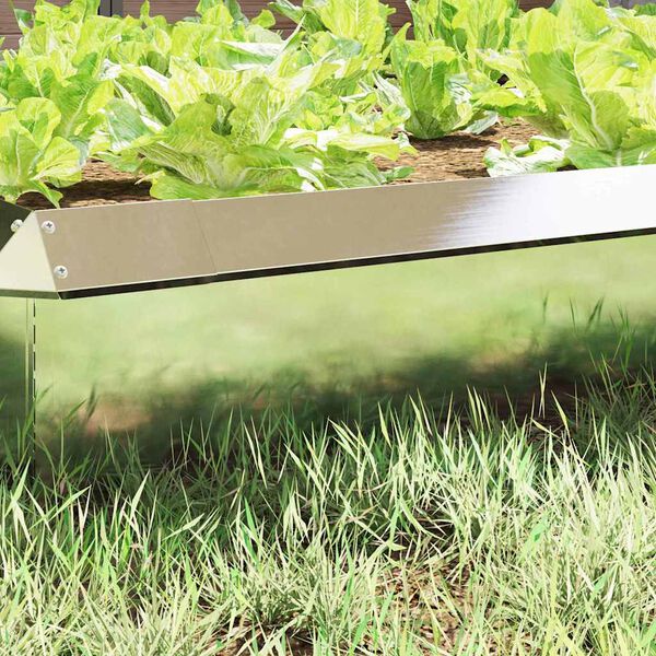 vidaXL Sneglenett 16 pcs s&oslash;lv 50 x 3,5 x 25 cm Rustfritt St&aring;l