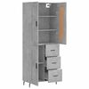 vidaXL Highboard betonggrå 69,5x34x180 cm konstruert tre