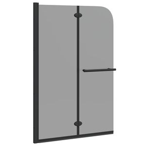 vidaXL Dusjinnhegning Svart 95 x 140 cm ESG Glass og Aluminium