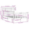 vidaXL Seng med bokhylle uten madrass 135x190 cm heltre furu