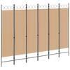 vidaXL 6-Panels Romdeler Beige 240 x 180 cm Stoff