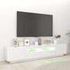 vidaXL TV-benk med LED-lys hvit 200x35x40 cm