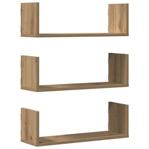 vidaXL Vegghyller 3 stk artisan eik 58x18x18 cm konstruert tre