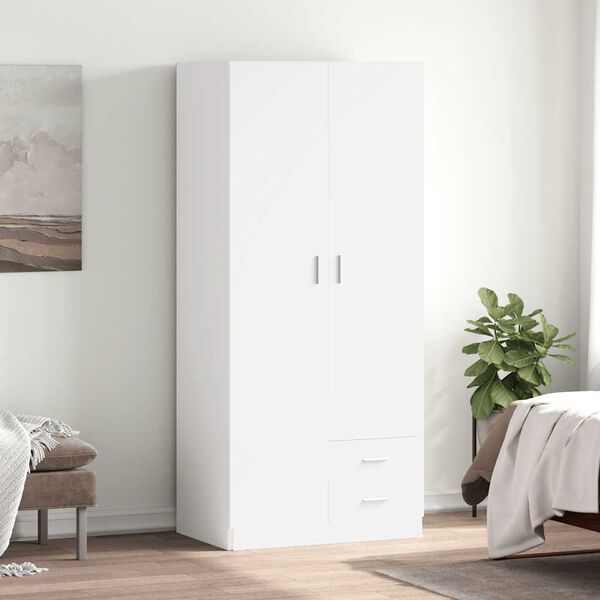vidaXL Garderobe hvit 80x52x180 cm konstruert tre