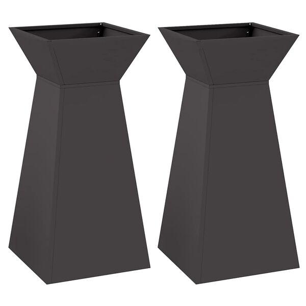 vidaXL S&oslash;yleplanter 2 pcs Svart 35 x 35 x 73 cm