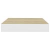 vidaXL Flytende vegghyller 4 stk eik og hvit 23x23,5x3,8 cm MDF