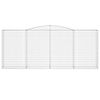 vidaXL Gabionkurver buede 9 stk 400x50x160/180 cm galvanisert jern