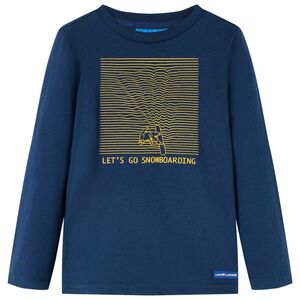 vidaXL T-skjorte for barn med lange ermer marinebl&aring; 92