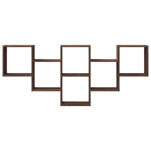 vidaXL Vegghylle brun eik 159x18x66 cm konstruert tre