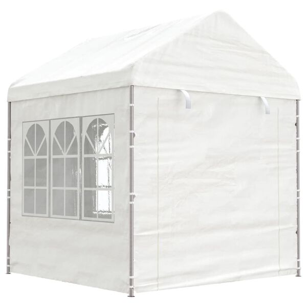 vidaXL Paviljong med tak hvit 8,92x2,28x2,69 m polyetylen