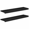 vidaXL Vinduplanker 2 stk. Svart 100 x 25 x 2 cm Massiv b&oslash;ketre