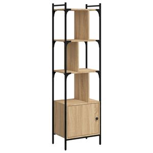 vidaXL Bokhylle med d&oslash;rer sonoma eik 44,5x30x154,5 cm konstruert tre