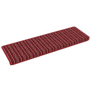 vidaXL Selvlimende trappematter 15 stk. 65 x 21 x 4 cm Non-Slip R&oslash;d