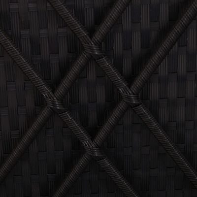vidaXL Solseng med pute og tebord polyrotting svart