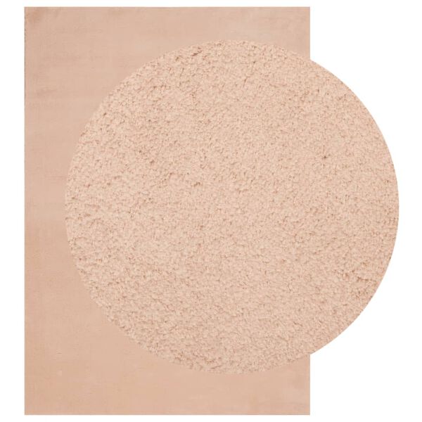 vidaXL Teppe HUARTE kort luv mykt og vaskbart blush 140x200 cm