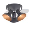 vidaXL Taklampe for 3 p&aelig;rer E27 svart and gull
