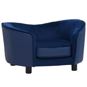 vidaXL Hundesofa bl&aring; 69x49x40 cm plysj og kunstig l&aelig;r