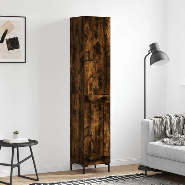 vidaXL Highboard r&oslash;kt eik 34,5x34x180 cm konstruert tre