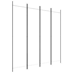 vidaXL Romdeler 4 paneler hvit 200x200 cm stoff