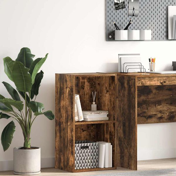 vidaXL Bokhylle r&oslash;kt eik 40x30x77 cm konstruert tre